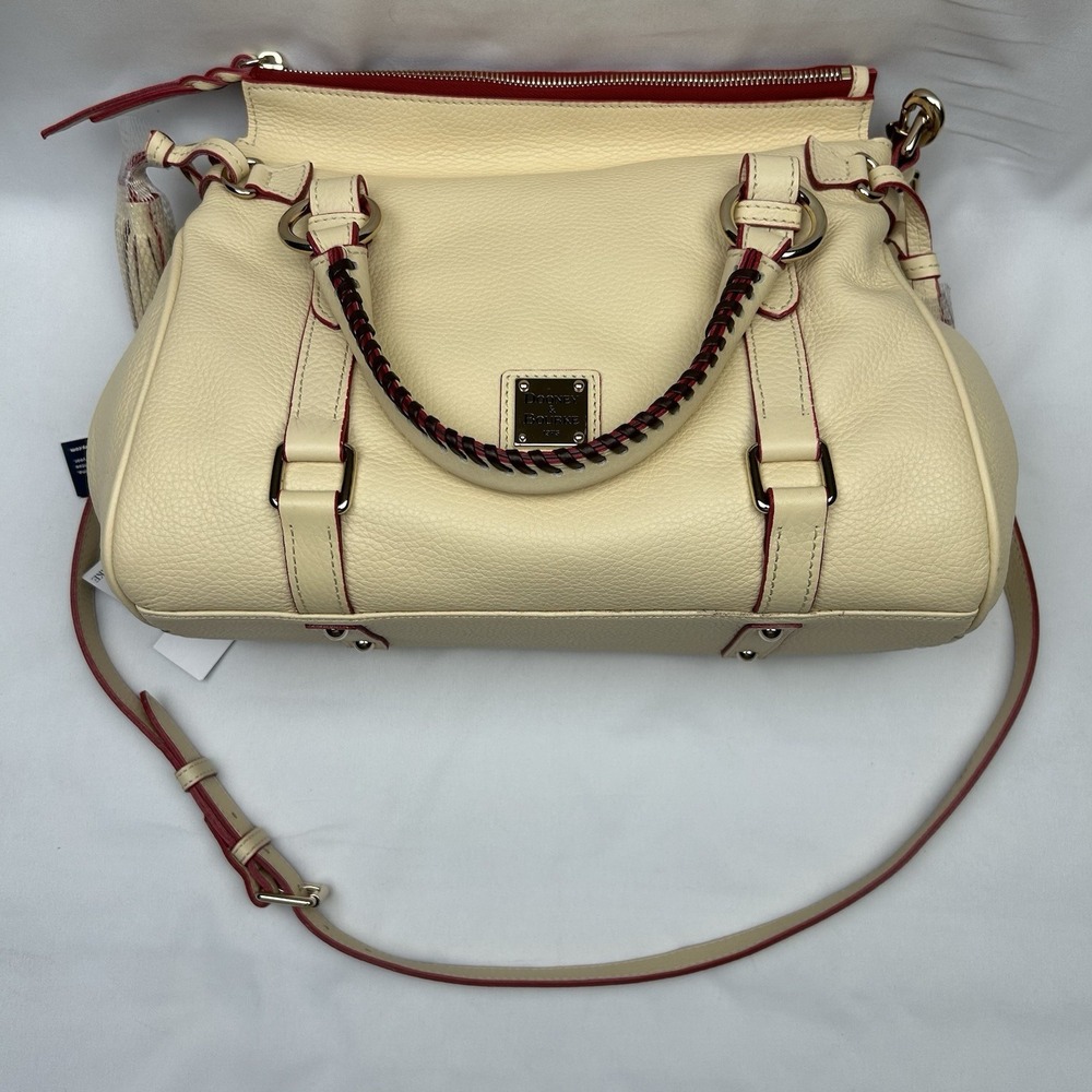 NWT Dooney & Bourke Florentine Small Satchel Butter Yellow Pebble Leather RARE - Picture 6 of 16